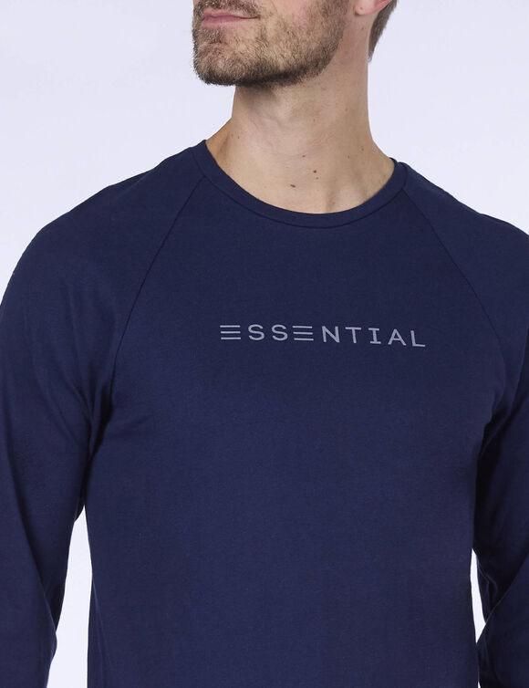 Pyjama ultra doux jersey et maille polaire (bleu / gris)