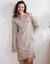 Chemise de nuit manches longues, ray&eacute;e (taupe chin&eacute;)