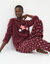 Pyjamabroek met fleece met &bdquo;sterren&ldquo;, voelt aan als pluche (bordeaux / koraal)