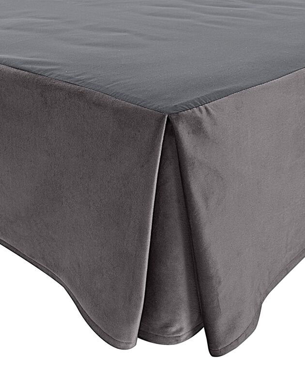 Cache-sommier intégral toucher velours (gris)