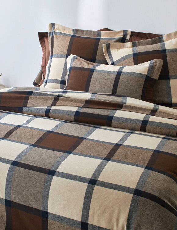 Linge de lit Scott - flanelle tiss&eacute; teint 160 g/m&sup2; (chocolat)