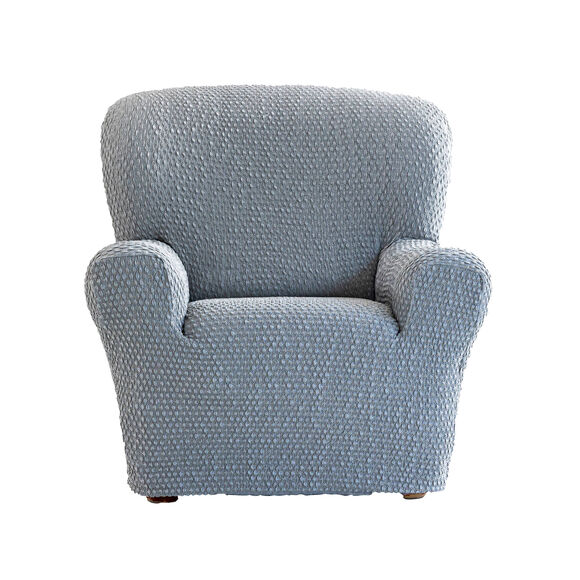 Housse gaufr&eacute;e bi-extensible canap&eacute; fauteuil accoudoirs (gris)