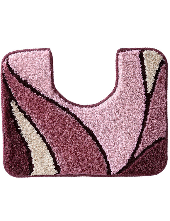 Tapis de bain motif végétal (prune)