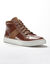 Leren sneakers met hoge schacht, met veters en rits (bruin)