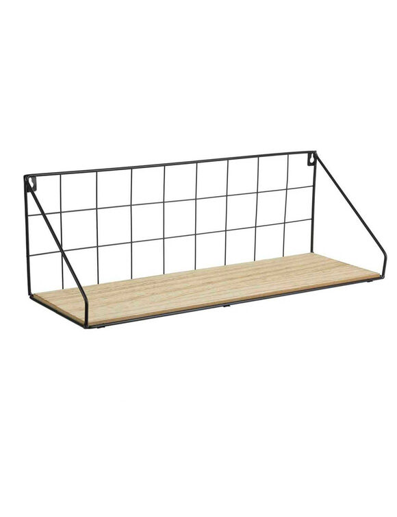 Rekje in metaal en hout - 1 legplankje (zwart)