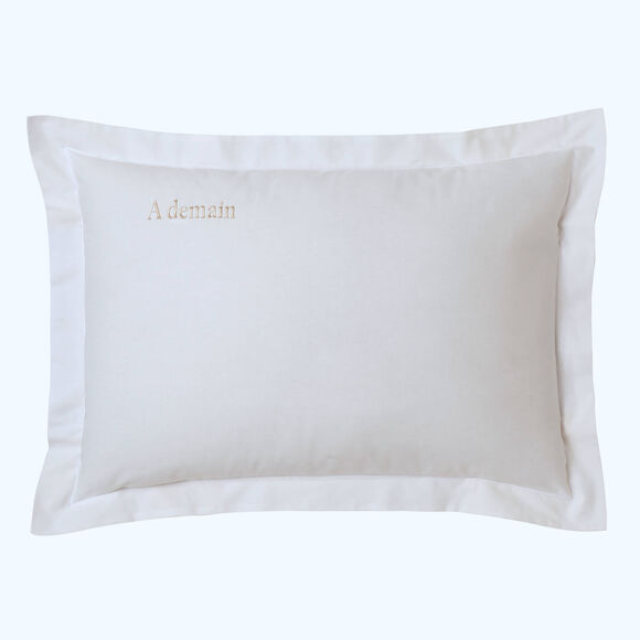 Taie d'oreiller &agrave; personnaliser - coton 57 fil/cm&sup2; (blanc)