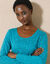 T-shirt met stippenprint in biokatoen(**) (petroleumblauw)