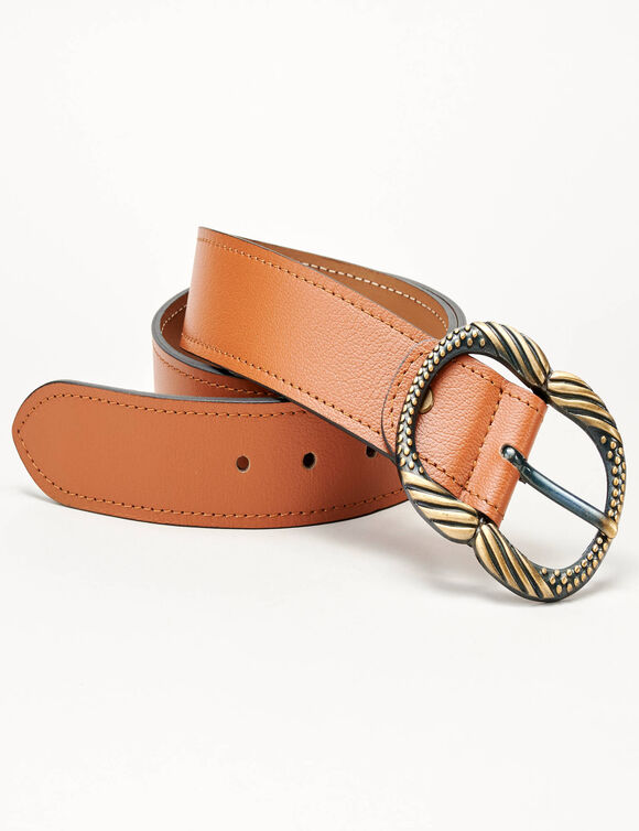 Ceinture boucle dorée (caramel)