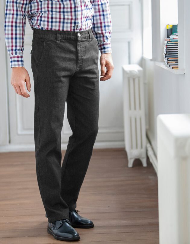 Jeans in urban stijl met elastische tailleband (black)