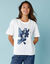 T-shirt met korte mouwen en geplaatste print, kleine lengtes (wit)
