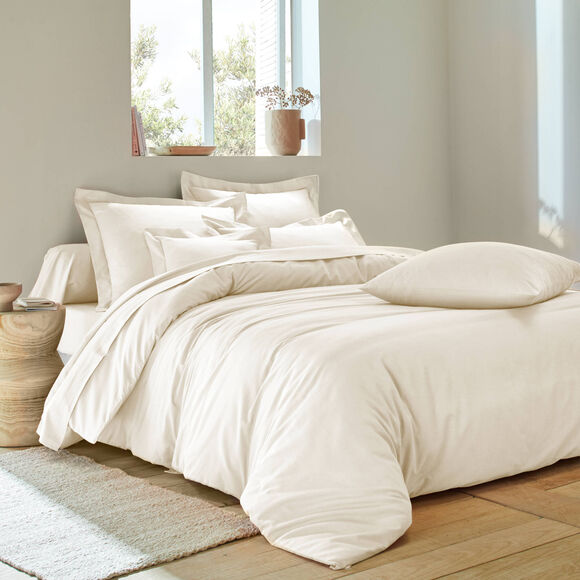 Linge de lit uni polyester-coton Colombine (&eacute;cru)