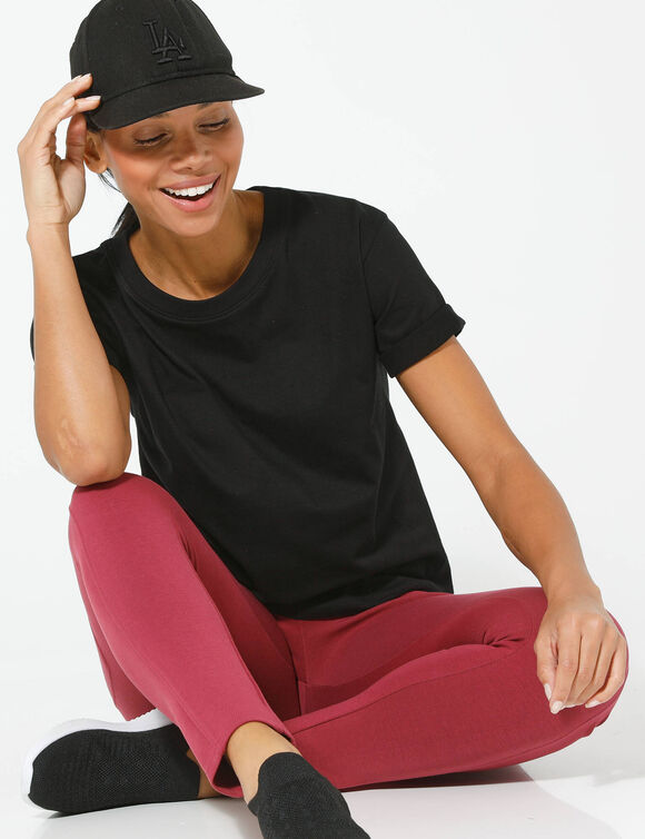 T-shirt boîte manches coudes (noir)