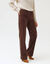 Wijde broek met hoge taille, gemiddelde lengte (chocolade)
