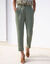 Pantalon 7/8ème fuselé fluide (kaki clair)