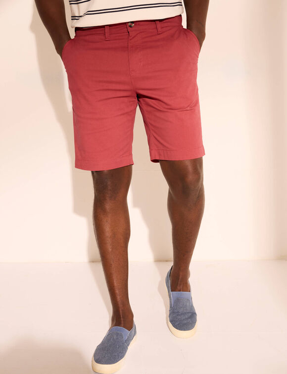 Effen chino bermuda (grijzig koraal)