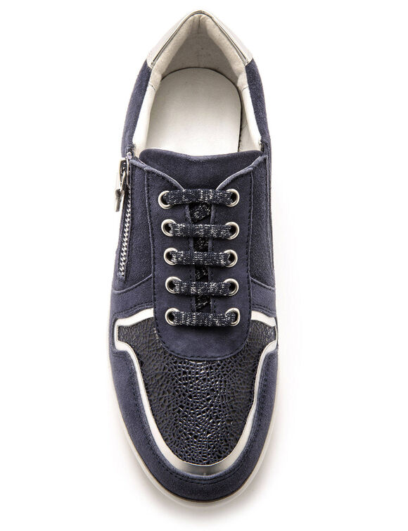 Derbies &agrave; lacets largeur confort, petit compens&eacute; (marine)