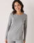 T-shirt thermique col rond - manches longues (gris chiné)