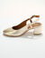 Slingback pumps in leer, LWG-gecertificeerd (goudkleurig)