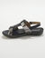 Tweekleurige sandalen in extrasoepel leer (marine)
