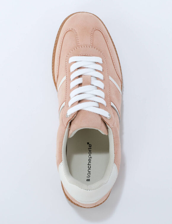 Baskets cro&ucirc;te de cuir (rose p&acirc;le)