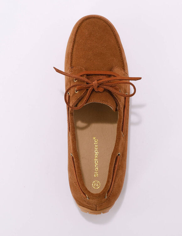 Mocassins bateau en cuir (caramel)