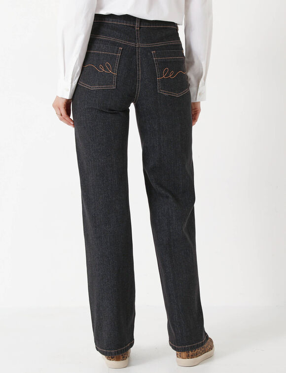 Jean coupe large stretch, petite stature (noir)
