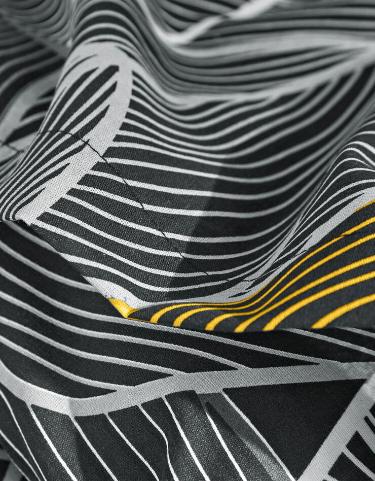 Linge de lit Elsa en polycoton à motifs feuilles (gris)