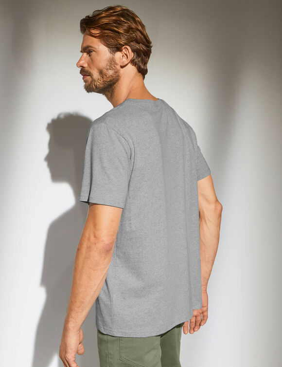 T-shirt ray&eacute; manches courtes (gris chin&eacute;)