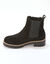 Boots chelsea cro&ucirc;te de cuir, semelle crant&eacute;e &eacute;paisse (noir)
