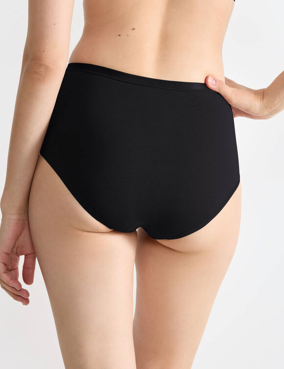 Culotte maxi &laquo; Go Daily Cotton&raquo; coton stretch - 2+1 (noir)