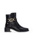 Low boots met « kroko »-details - bruin (zwart)