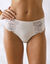 Tangaslip met hoge taille in microvezel en rekbare kant - set van 2 (zwart + ivoorkleur)