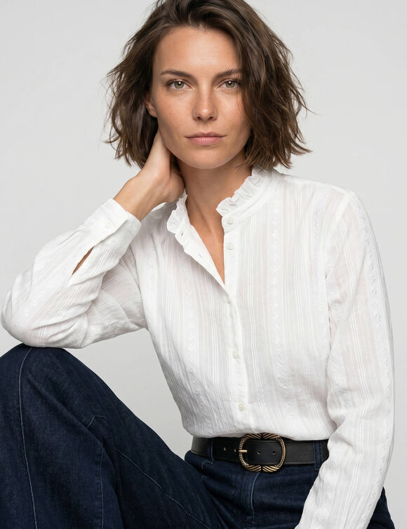 Blouse col dentelle (blanc)