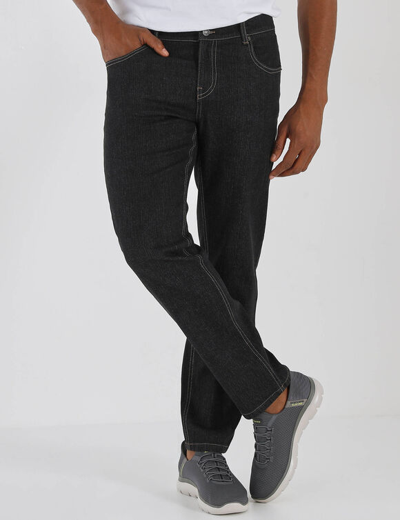 Jean droit ceinture arrondie sous le ventre - L30 (black)