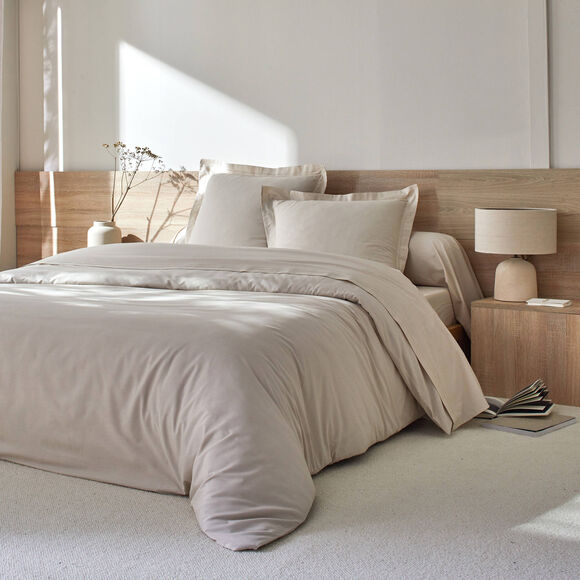 Linge de lit uni percale (sable)