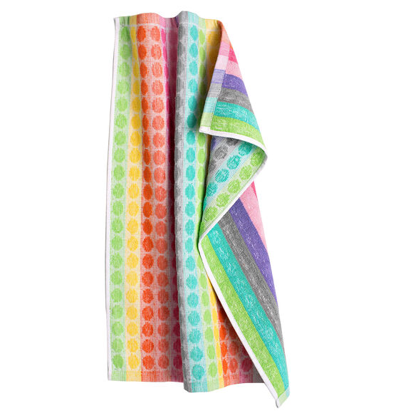 Handdoek in badstof, stippen en strepen - sets (veelkleurig)