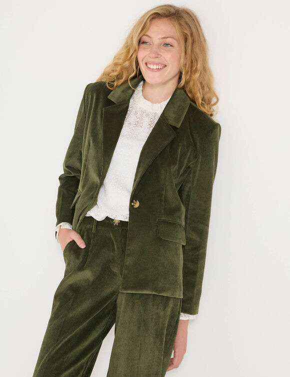 Veste blazer en velours (vert)