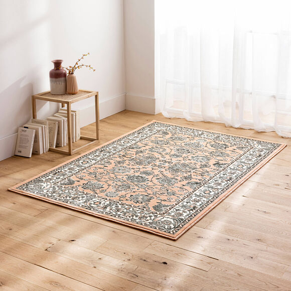 Tapis rectangulaire motifs perse (rose)