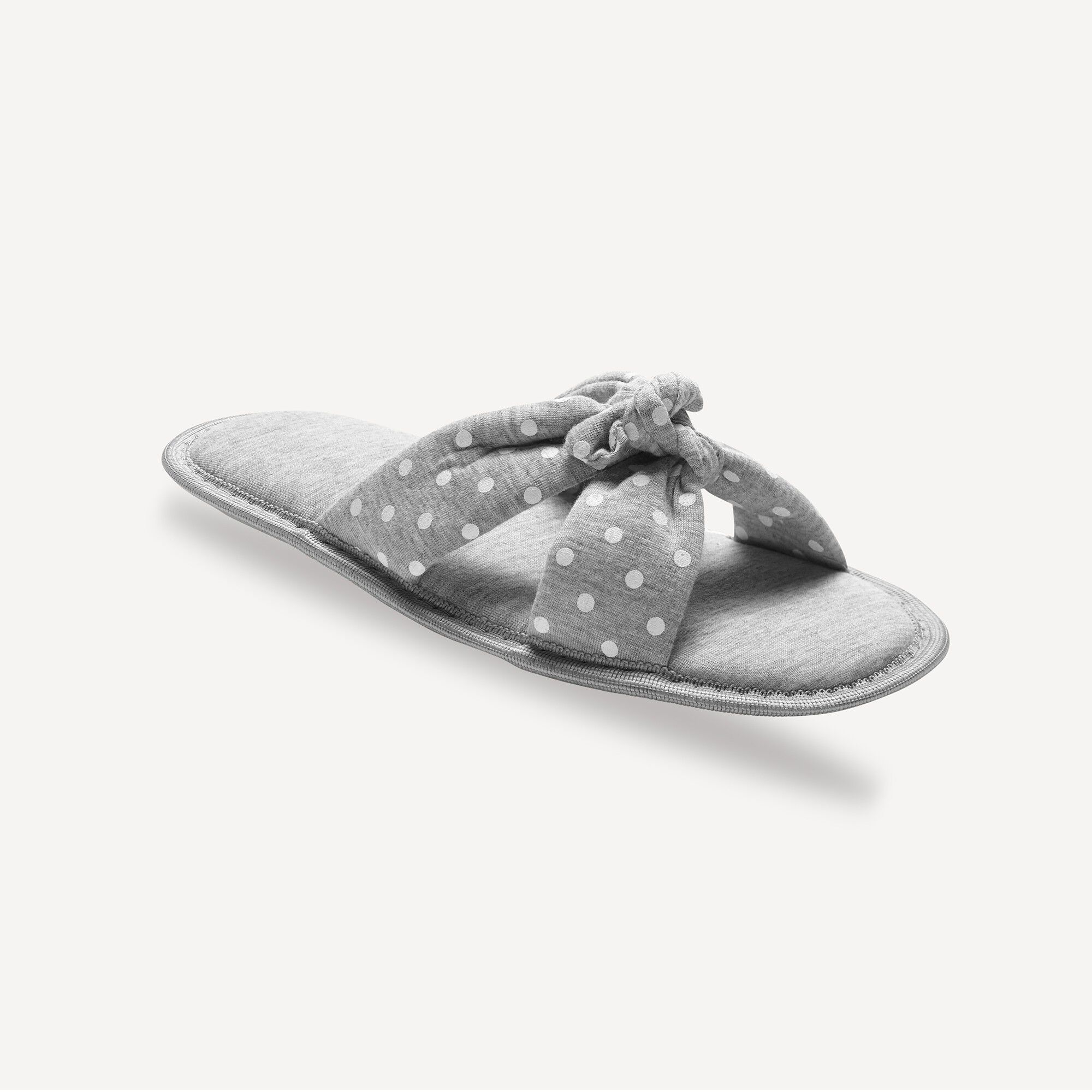 Chaussons mules polaires imprim es pois gris Blancheporte