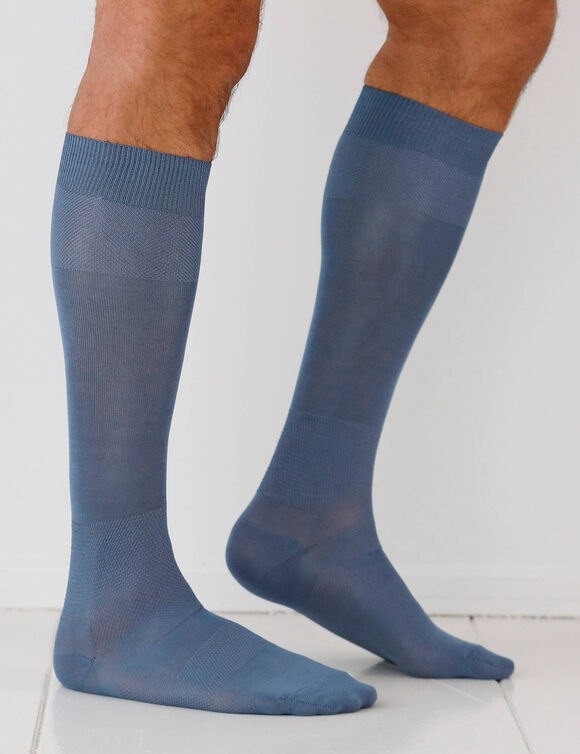 Chaussettes fil d'Ecosse effet massant - lot de 2 paires (bleu)