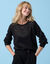 Pull col rond Spécial Petites, maille pointelle (noir)