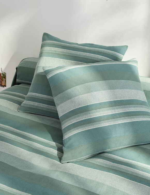 Plaid jet&eacute; multicolore coton tissage artisanal (eucalyptus)