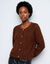 Gilet en maille anglaise fils brillants (marron)