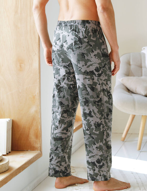 Pyjamabroek in bedrukt katoen (grijs / zwart)