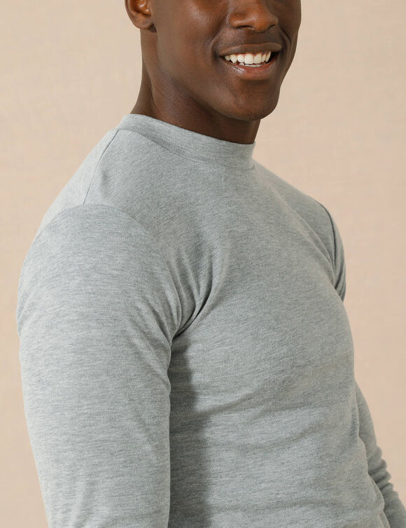T-shirt sous-v&ecirc;tement homme col montant manches longues chaleur intense - lot de 2 (gris chin&eacute;)