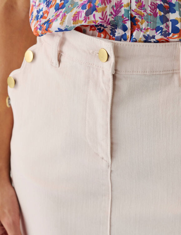Jupe unie poches boutonn&eacute;es (&eacute;cru)