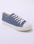 Sneakers in canvas, met veters en ruitjesprint (blauw)