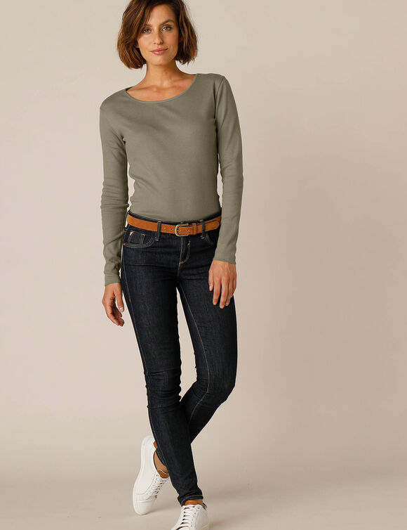 T-shirt manches longues, jersey en coton biologique(**) (kaki)