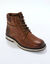 Bottines met veters, leer en velours (bruin)