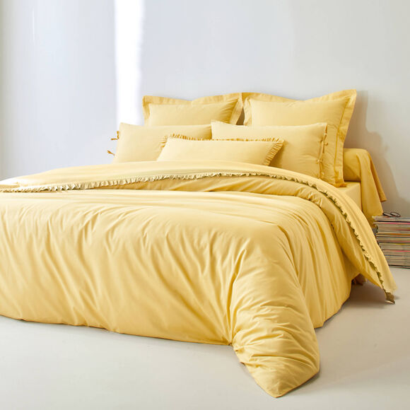 Linge de lit uni - percale de coton 72 fils/cm&sup2; (jaune p&acirc;le)